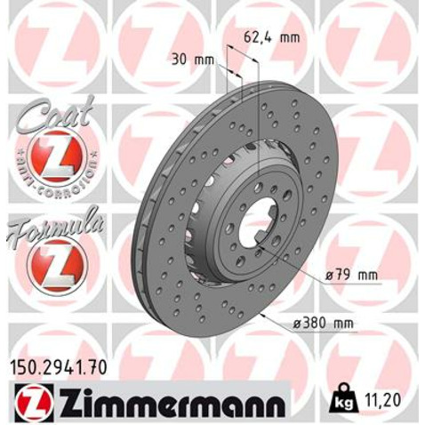 Tarcza hamulcowa ZIMMERMANN 150.2941.70