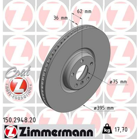 Tarcza hamulcowa ZIMMERMANN 150.2948.20