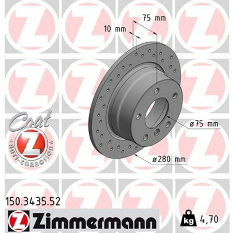 Tarcza hamulcowa ZIMMERMANN 150.3435.52