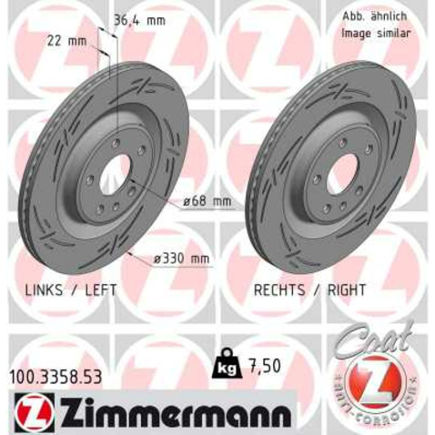 Tarcza hamulcowa ZIMMERMANN 100.3358.53