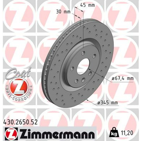 Tarcza hamulcowa ZIMMERMANN 430.2650.52