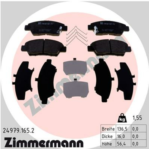 Klocki hamulcowe - komplet ZIMMERMANN 24979.165.2
