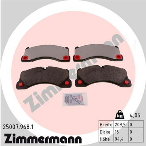 Klocki hamulcowe - komplet ZIMMERMANN 25007.968.1