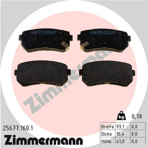 Klocki hamulcowe - komplet ZIMMERMANN 25677.160.1