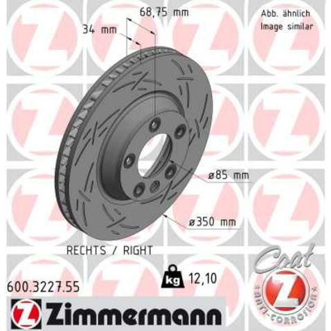 Tarcza hamulcowa ZIMMERMANN 600.3227.55