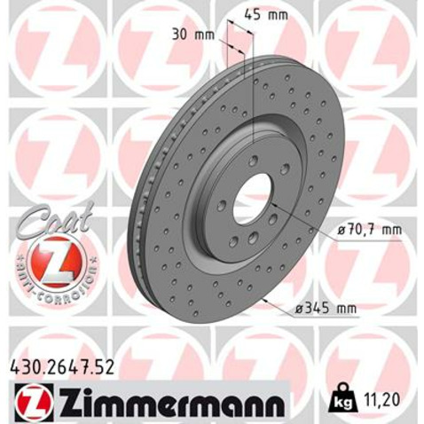 Tarcza hamulcowa ZIMMERMANN 430.2647.52