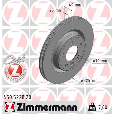Tarcza hamulcowa ZIMMERMANN 450.5228.20
