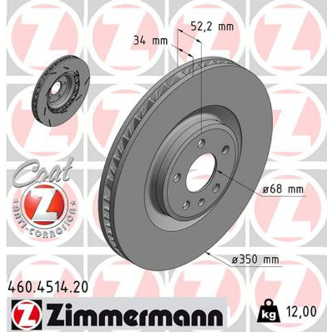 Tarcza hamulcowa ZIMMERMANN 460.4514.20