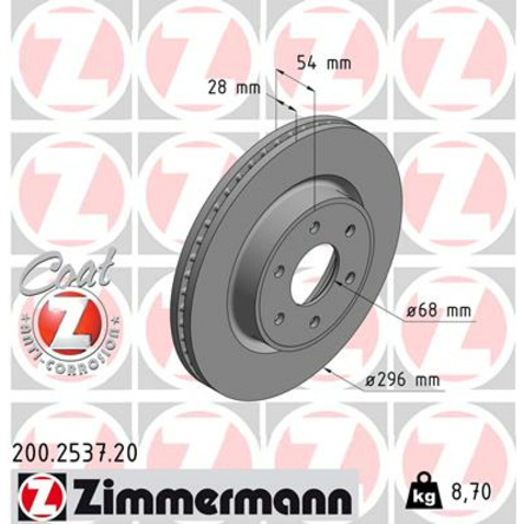 Tarcza hamulcowa ZIMMERMANN 200.2537.20