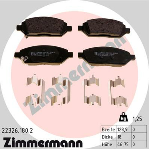 Klocki hamulcowe - komplet ZIMMERMANN 22326.180.2