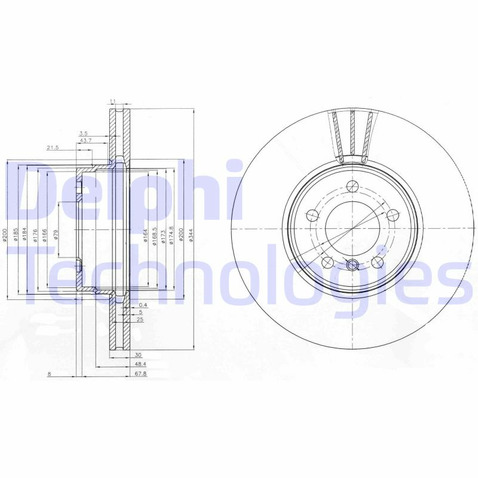 Tarcza hamulcowa DELPHI BG9008C