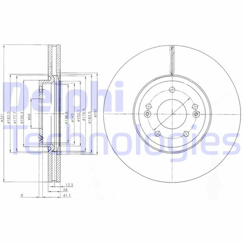 Tarcza hamulcowa DELPHI BG9056C