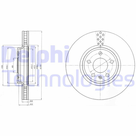 Tarcza hamulcowa DELPHI BG4080C