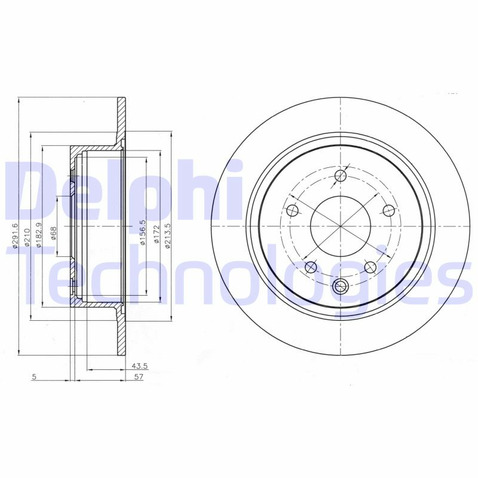 Tarcza hamulcowa DELPHI BG4108C