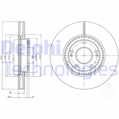 Tarcza hamulcowa DELPHI BG4251C