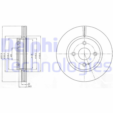 Tarcza hamulcowa DELPHI BG4254C