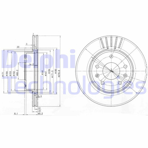 Tarcza hamulcowa DELPHI BG3702C