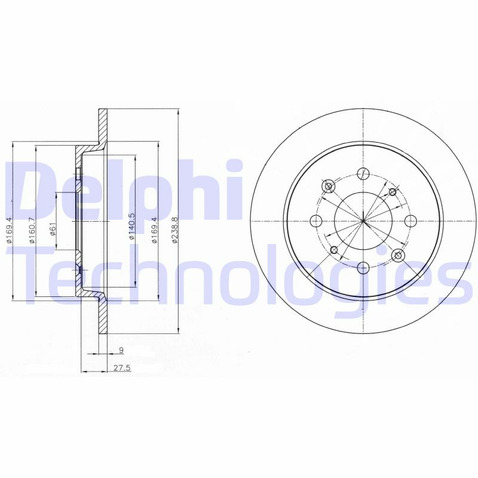 Tarcza hamulcowa DELPHI BG4334C