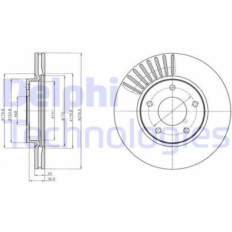 Tarcza hamulcowa DELPHI BG4282C