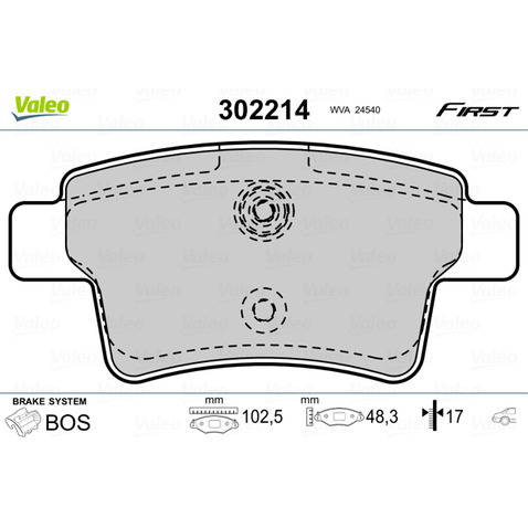 Klocki hamulcowe - komplet VALEO 302214