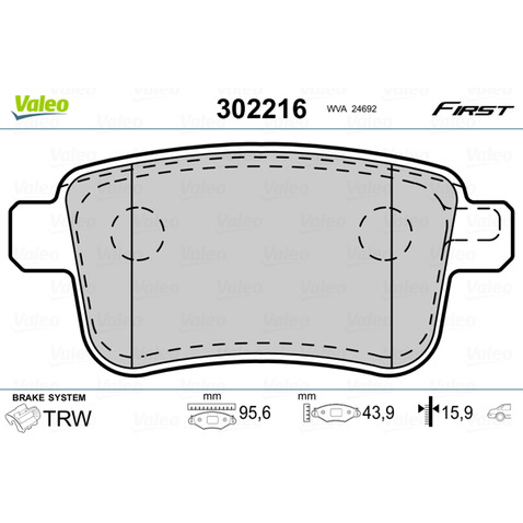 Klocki hamulcowe - komplet VALEO 302216