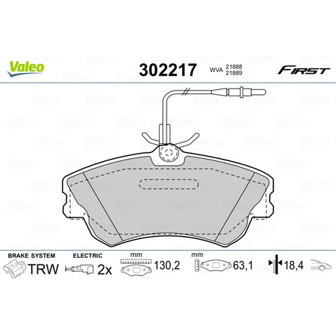 Klocki hamulcowe - komplet VALEO 302217