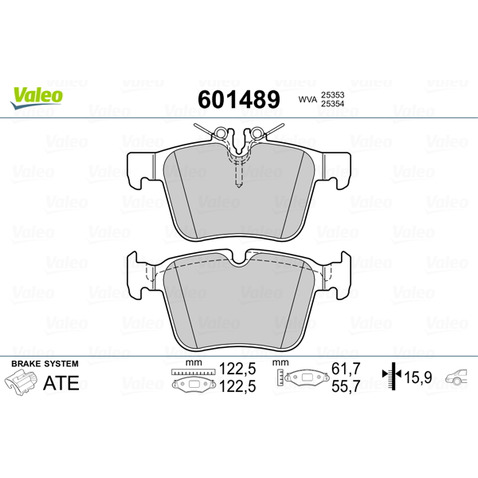 Klocki hamulcowe - komplet VALEO 601489