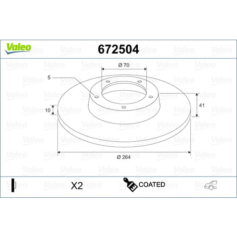 Tarcza hamulcowa VALEO 672504