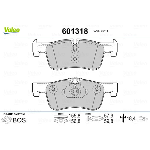 Klocki hamulcowe - komplet VALEO 601318