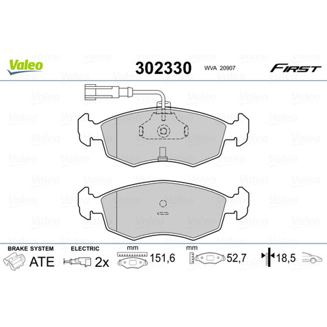 Klocki hamulcowe - komplet VALEO 302330