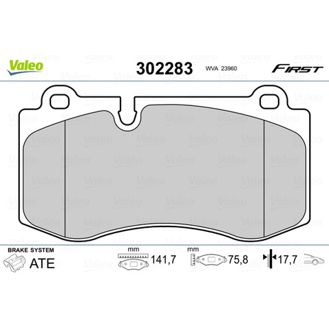 Klocki hamulcowe - komplet VALEO 302283