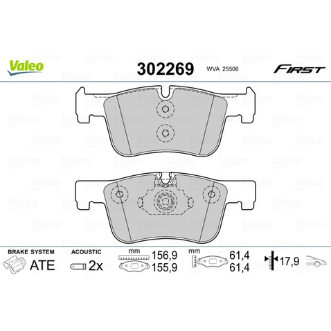 Klocki hamulcowe - komplet VALEO 302269