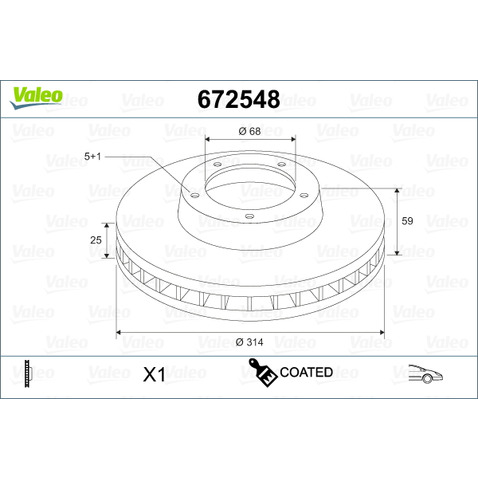Tarcza hamulcowa VALEO 672548