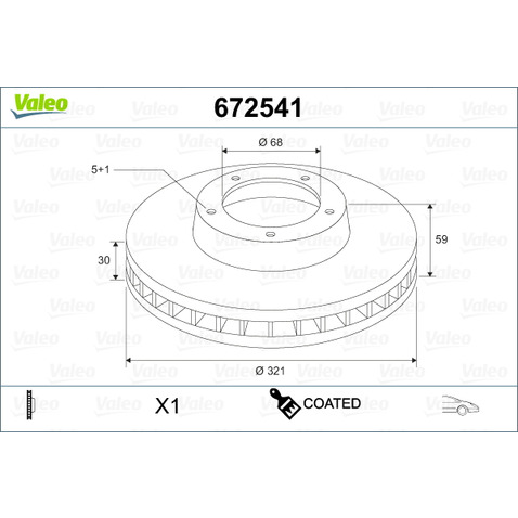 Tarcza hamulcowa VALEO 672541
