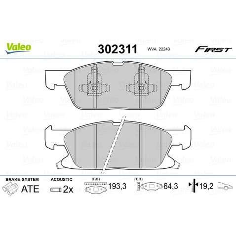 Klocki hamulcowe - komplet VALEO 302311