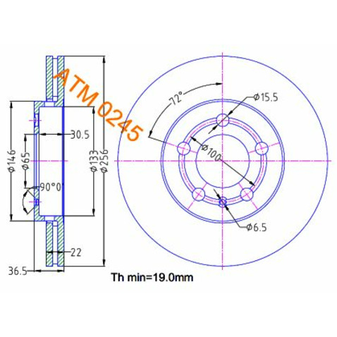 Tarcza hamulcowa MIKODA 0245