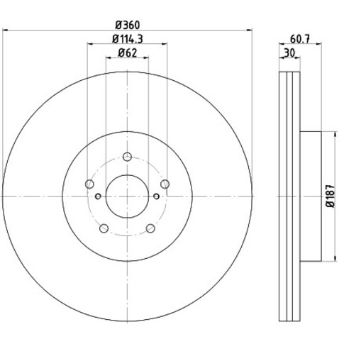 Tarcza hamulcowa HELLA PAGID 8DD 355 129-851