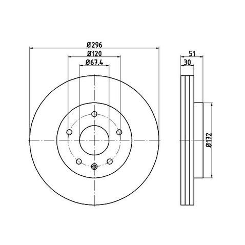 Tarcza hamulcowa HELLA PAGID 8DD 355 129-081