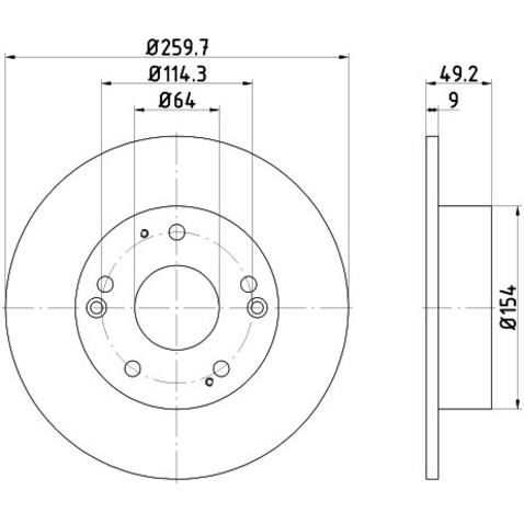 Tarcza hamulcowa HELLA PAGID 8DD 355 117-091