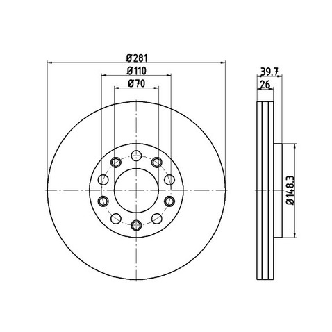 Tarcza hamulcowa HELLA PAGID 8DD 355 117-231