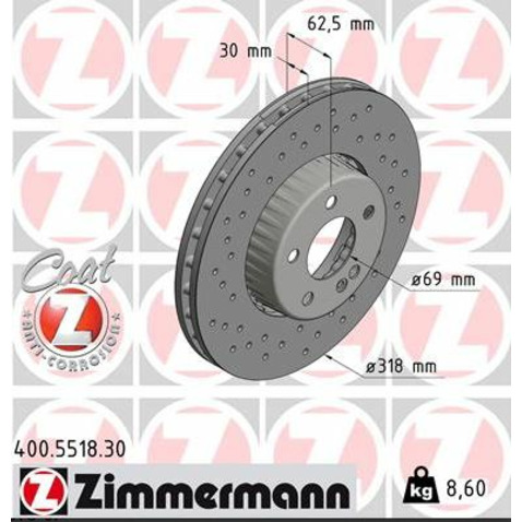 Tarcza hamulcowa ZIMMERMANN 400.5518.30