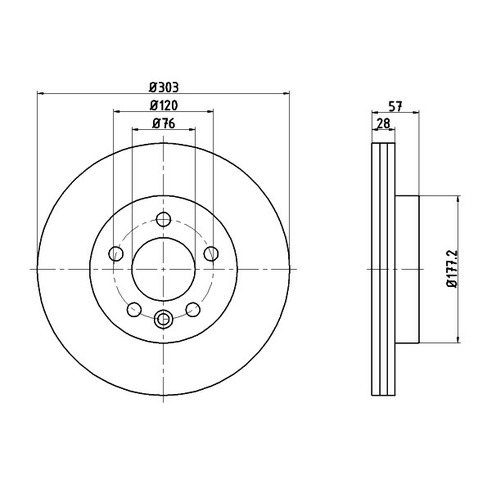 Tarcza hamulcowa HELLA PAGID 8DD 355 117-151
