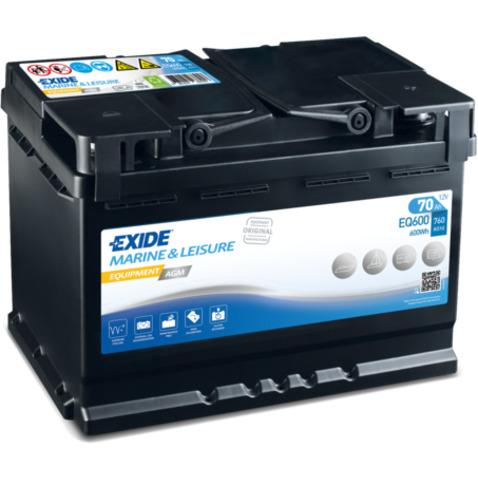 Akumulator EXIDE 12V 70Ah/760A AGM (P+) 278x175x190 12V 70Ah 760A EQ600  w 24 h. Do 100 dni na zwrot. 100 tys. Klientów.