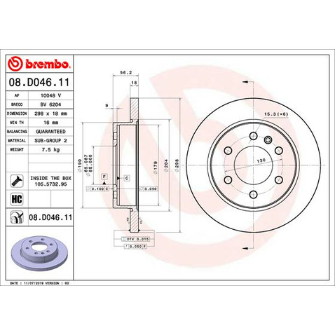 Tarcza hamulcowa BREMBO 08.D046.11