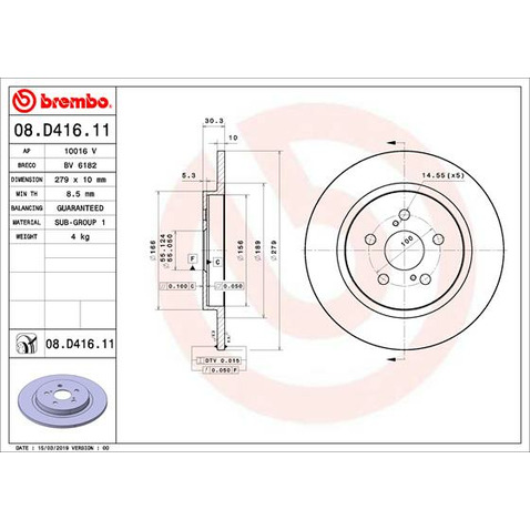 Tarcza hamulcowa BREMBO 08.D416.11