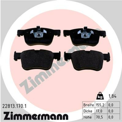 Klocki hamulcowe - komplet ZIMMERMANN 22813.170.1