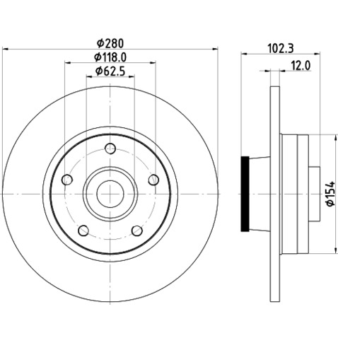 Tarcza hamulcowa HELLA 8DD 355 123-251