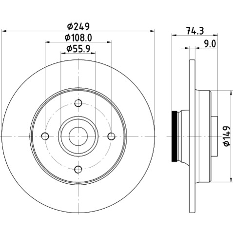 Tarcza hamulcowa HELLA 8DD 355 123-301