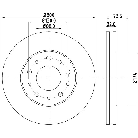 Tarcza hamulcowa HELLA 8DD 355 125-261