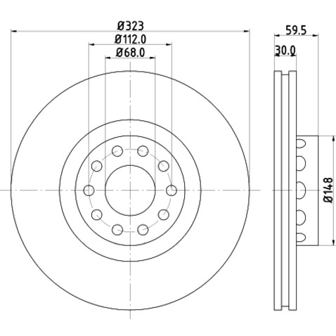 Tarcza hamulcowa HELLA 8DD 355 127-421
